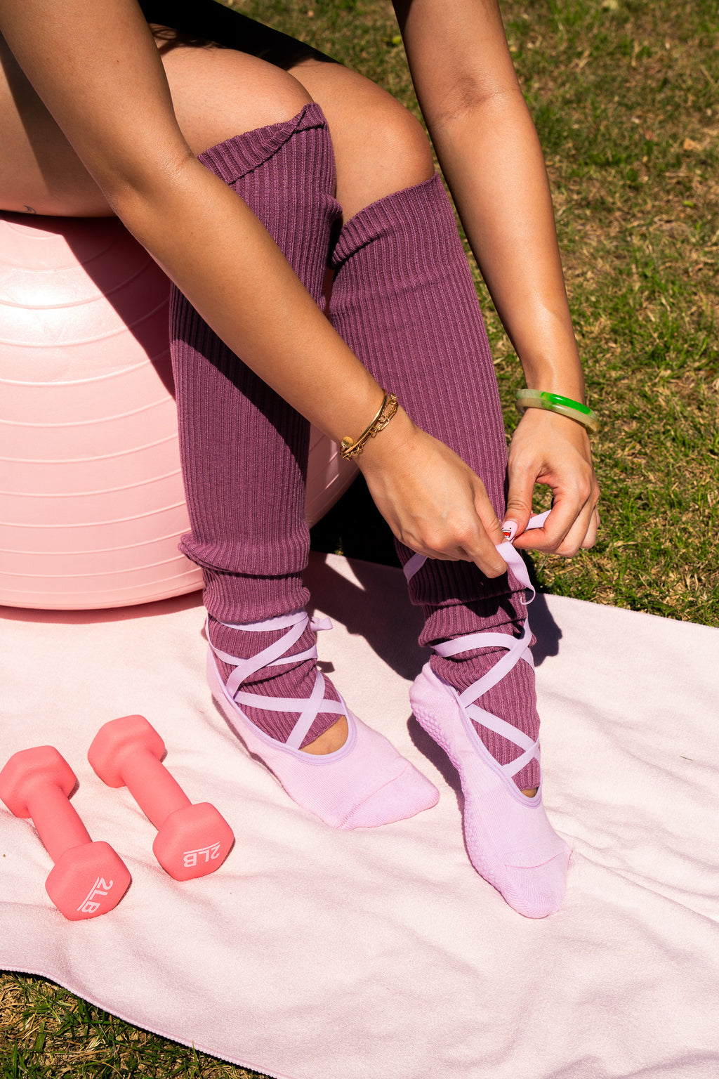 Ballet Wrap Grip Sock- Periwinkle